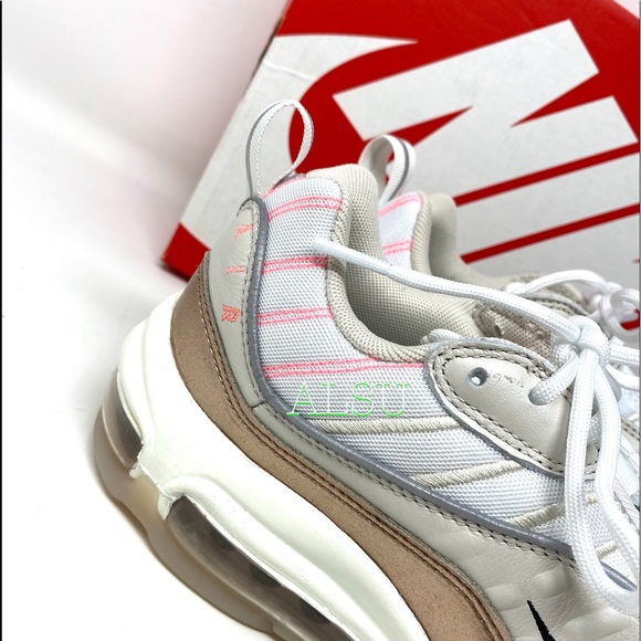 🎄SANTA’S DEAL 🎄 Nike Air Max 98 White Tan Women’s Sneakers Size 9.5 CI9907 100 - Picture 11 of 13